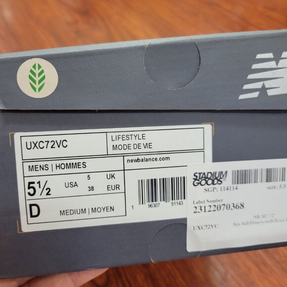 NWOT + BOX NEW BALANCE XC-72 "Grey Yellow" in US Size 7W/5.5M - Picture 9 of 9